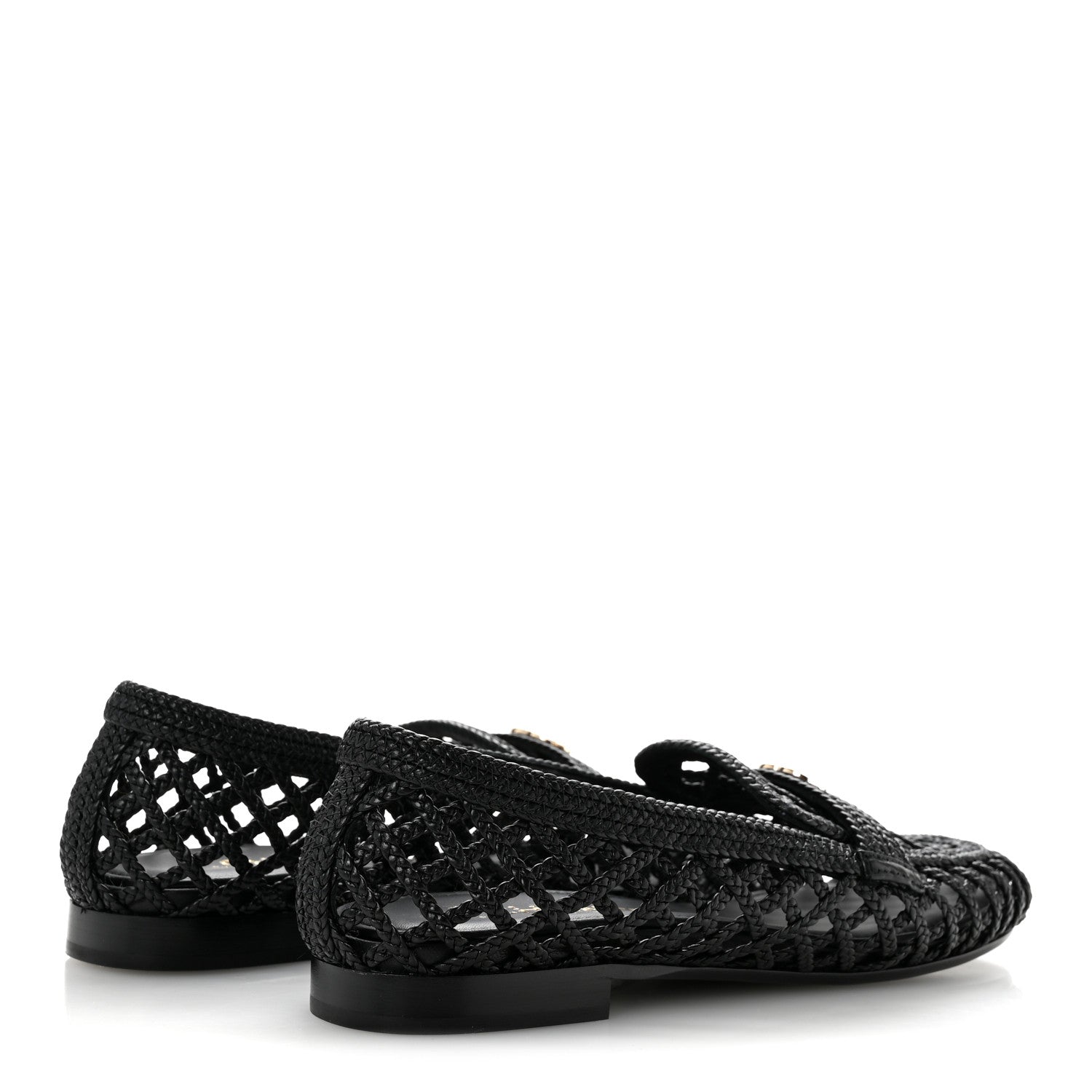 Chanel Braided Lambskin CC Mocassin Loafers 39 Black 5 of 9