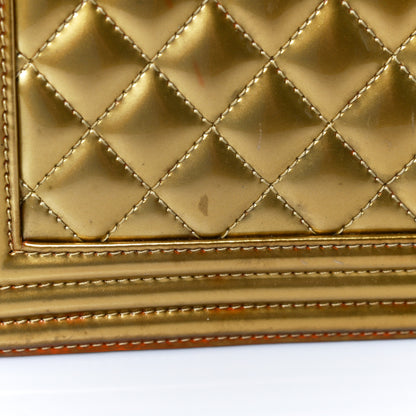Chanel Metallic Patent Calfskin Quilted Medium Boy Flap Gold 18 of 26