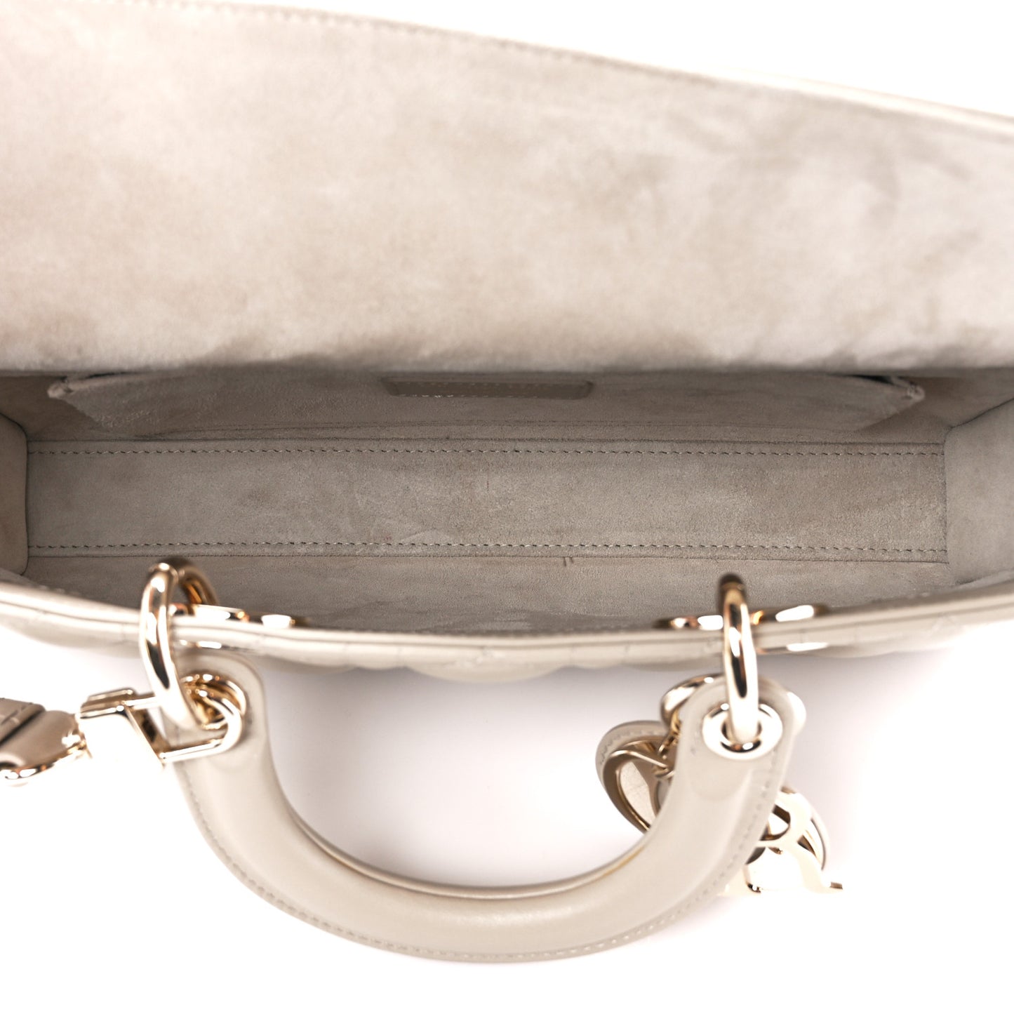 Lambskin Cannage Medium Lady D-Joy Powder Beige