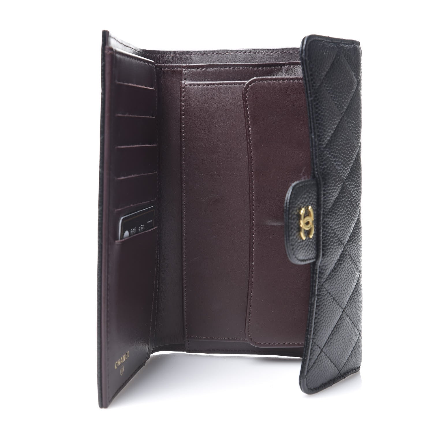 Chanel Caviar Quilted Long Flap Wallet Black 4 of 9