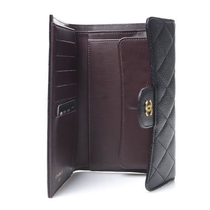 Chanel Caviar Quilted Long Flap Wallet Black 4 of 9