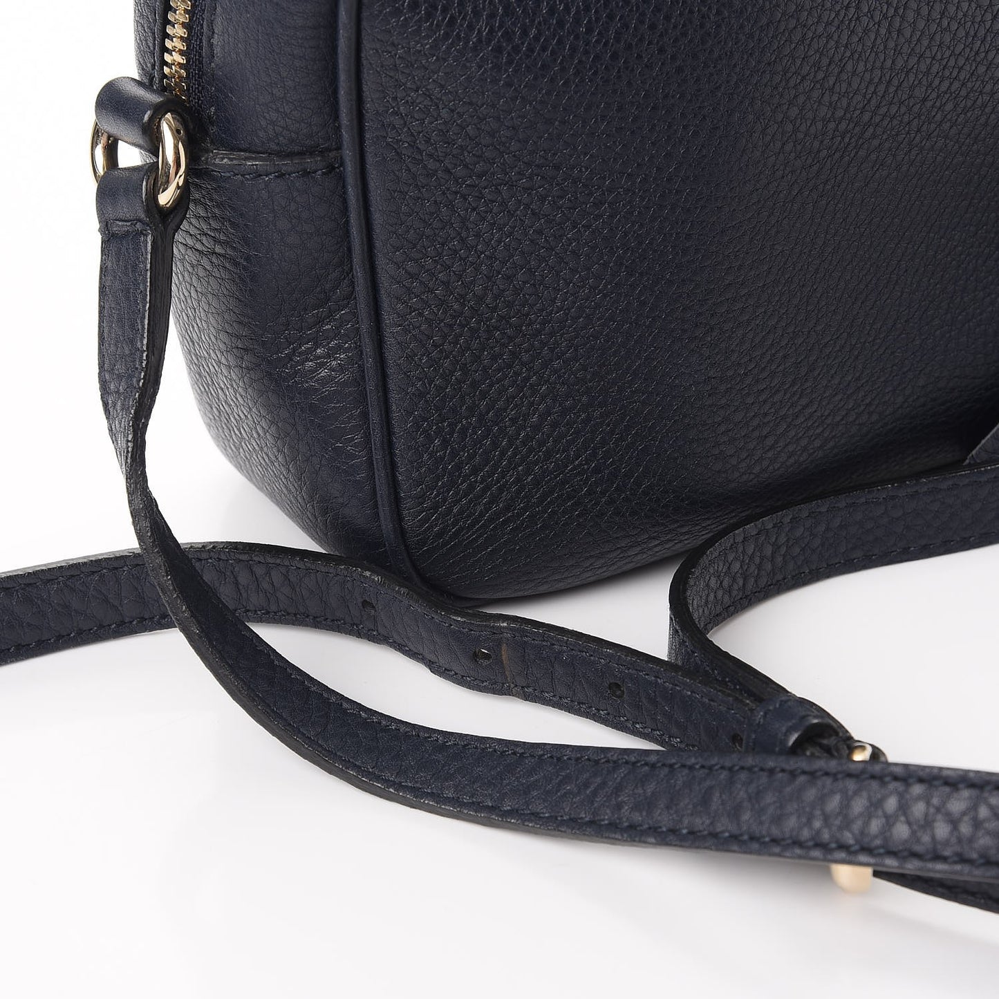 Pebbled Calfskin Small Soho Disco Bag Blue