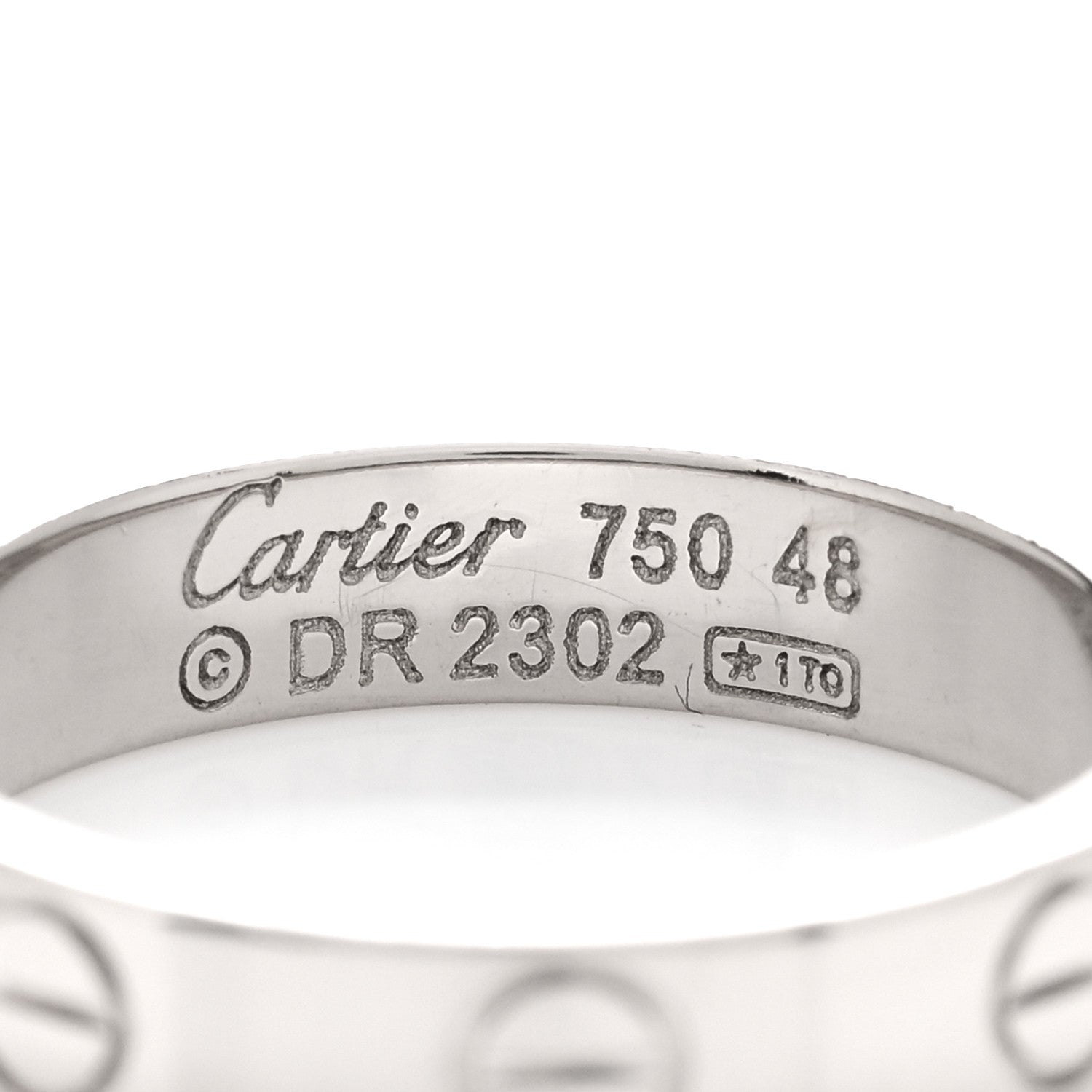 Cartier 18K White Gold 3.5mm LOVE Wedding Band Ring 48 4.5 4 of 4