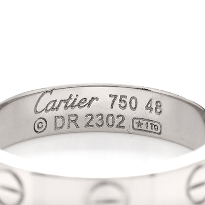 Cartier 18K White Gold 3.5mm LOVE Wedding Band Ring 48 4.5 4 of 4