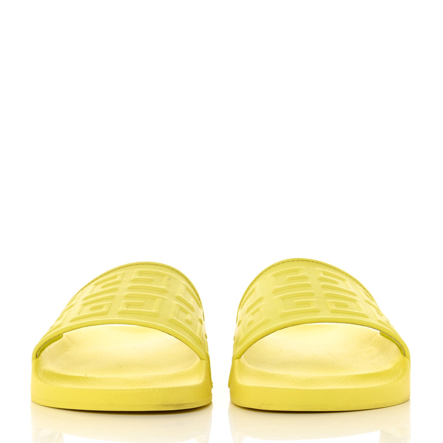 Givenchy Rubber Logo 4G Pool Slide Sandals 38 Fluo Yellow 2 of 10