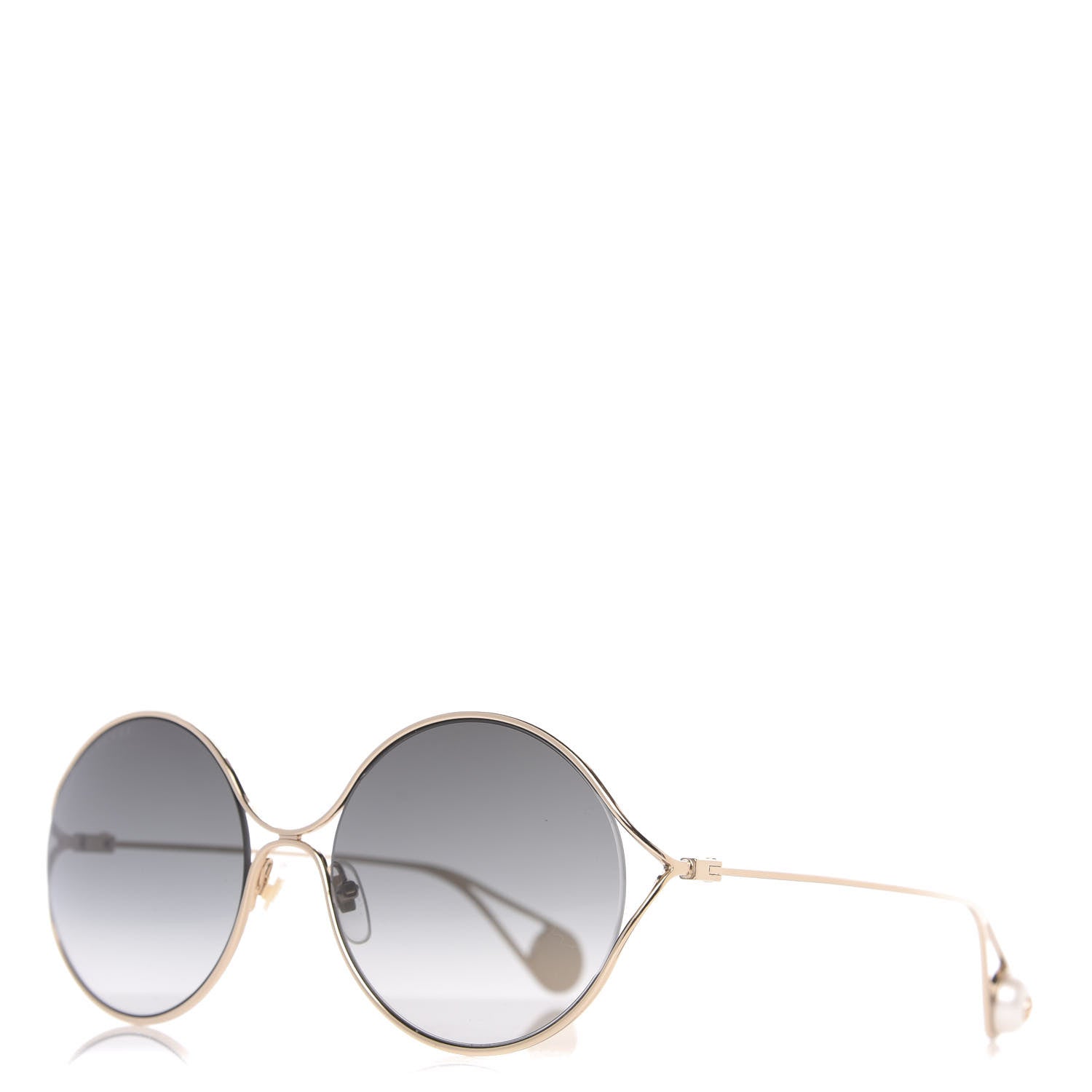 Gucci Round Pearl Tip Sunglasses GG0253S Gold 1 of 8