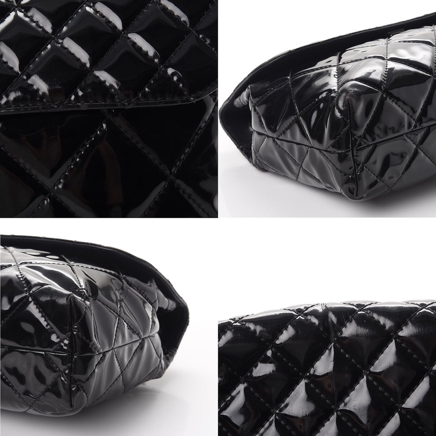 Vinyl Quilted In the Business Flap Bag Black