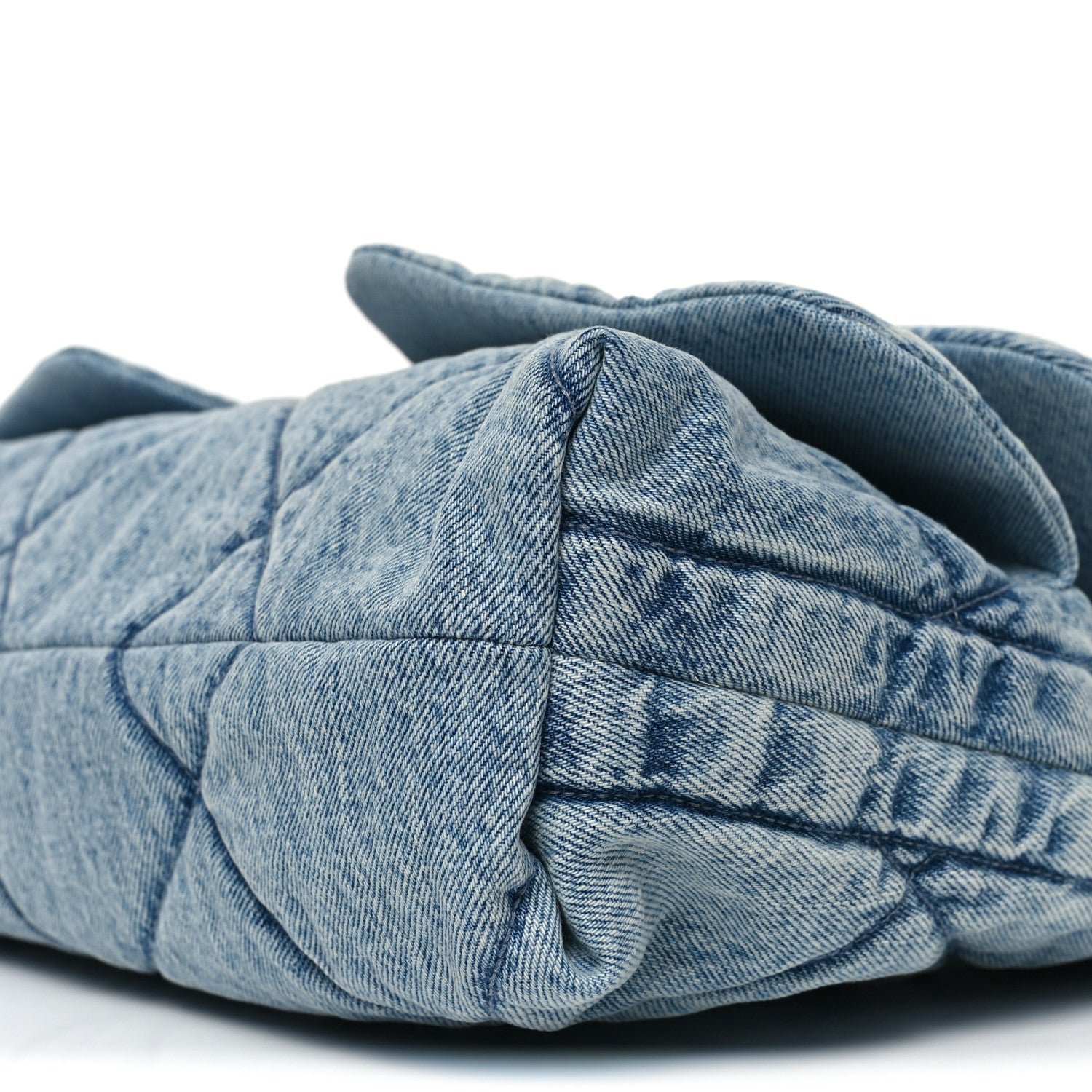 Chanel Washed Denim Quilted Maxi Flap Bag Blue 10 of 11