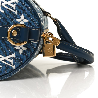 Louis Vuitton Monogram Jacquard Denim Speedy Bandouliere 25 Bleu 8 of 11