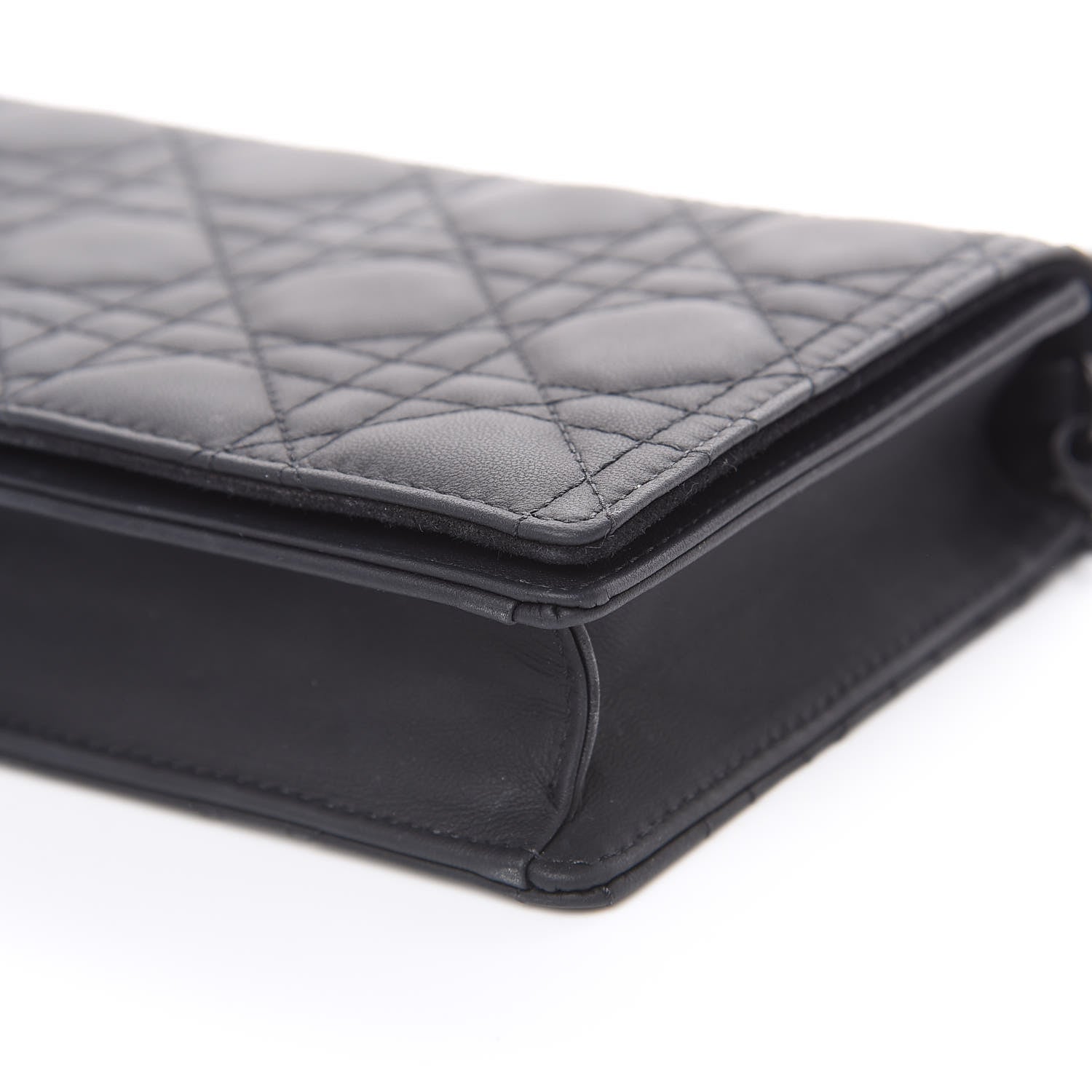 Christian Dior Ultra Matte Calfskin Cannage Lady Dior Clutch Black 10 of 10