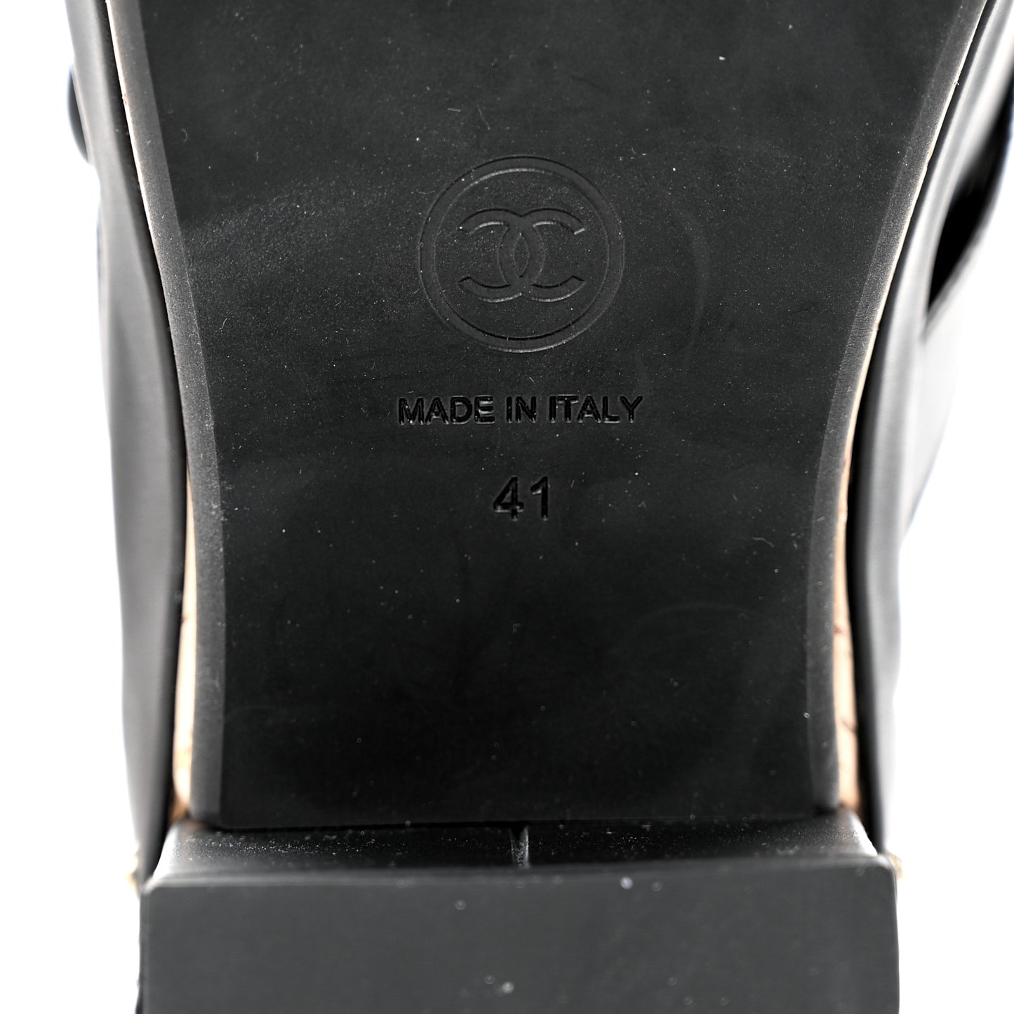 Calfskin CC Turn Lock Clogs 41 Black