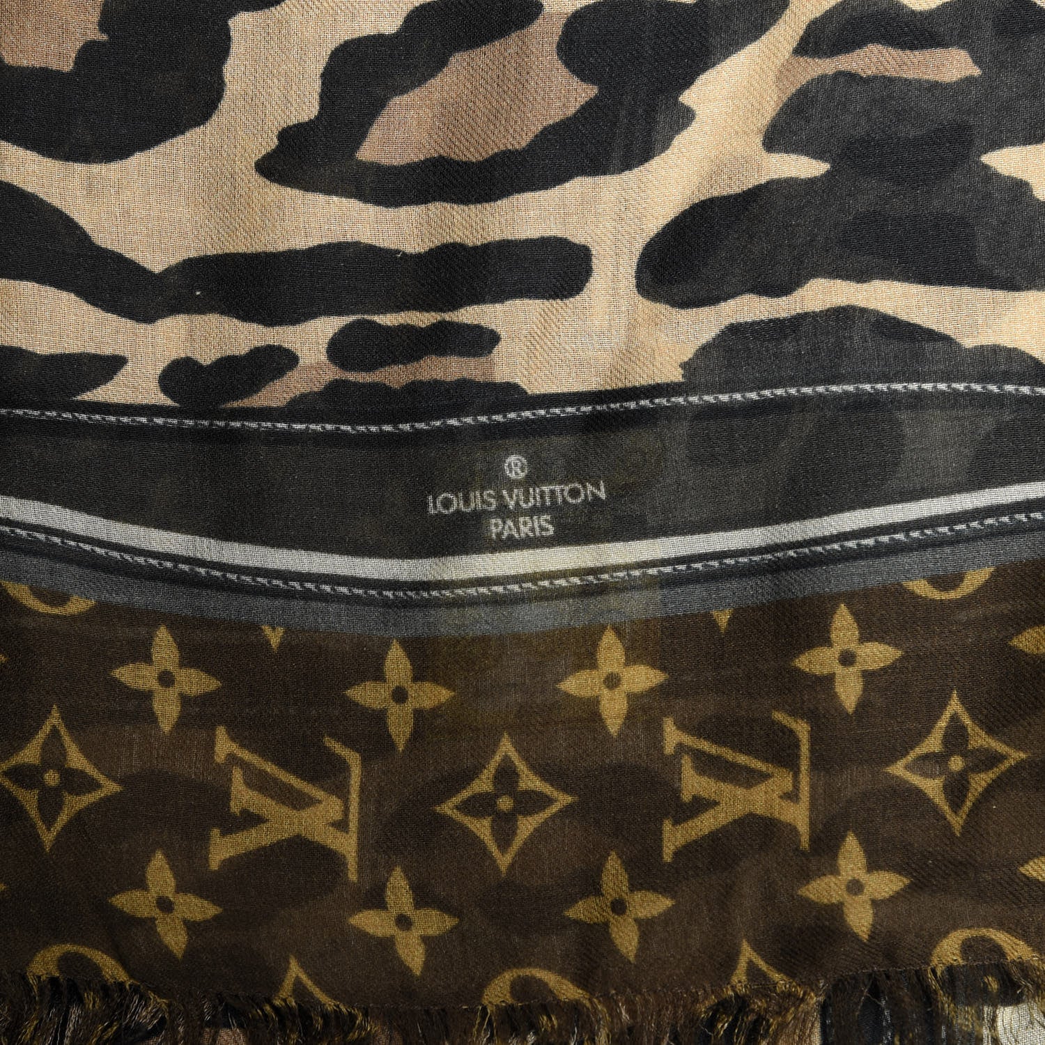 Louis Vuitton Monogram Modal Cashmere Leopard Scarf 2 of 3