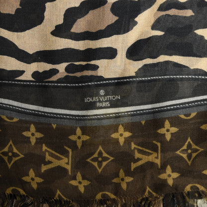 Louis Vuitton Monogram Modal Cashmere Leopard Scarf 2 of 3
