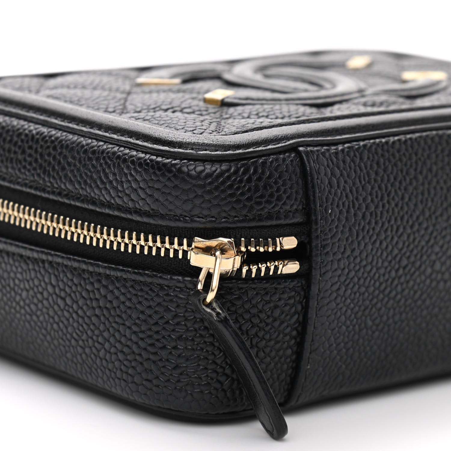 Chanel Caviar Quilted CC Filigree Vanity Clutch With Chain Black 10 of 11