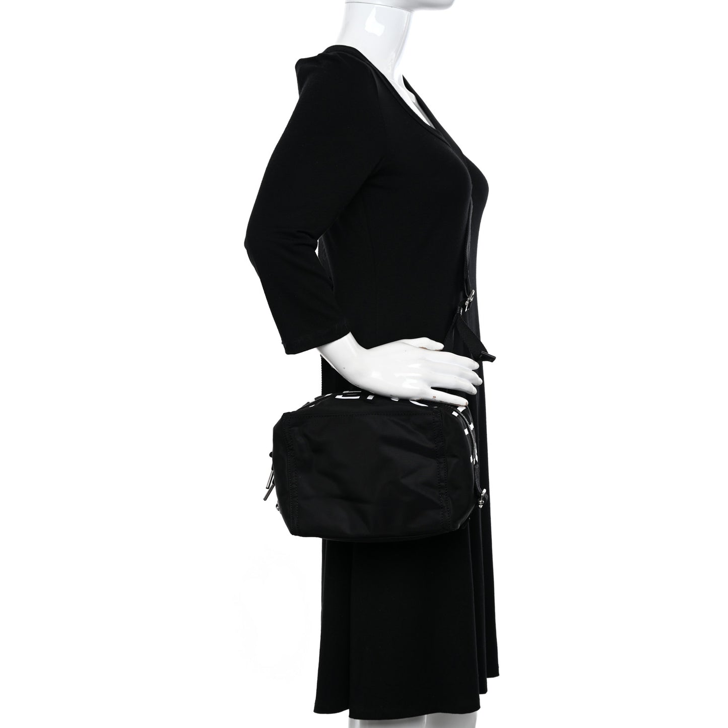 Nylon Small Pandora Mens Crossbody Black White