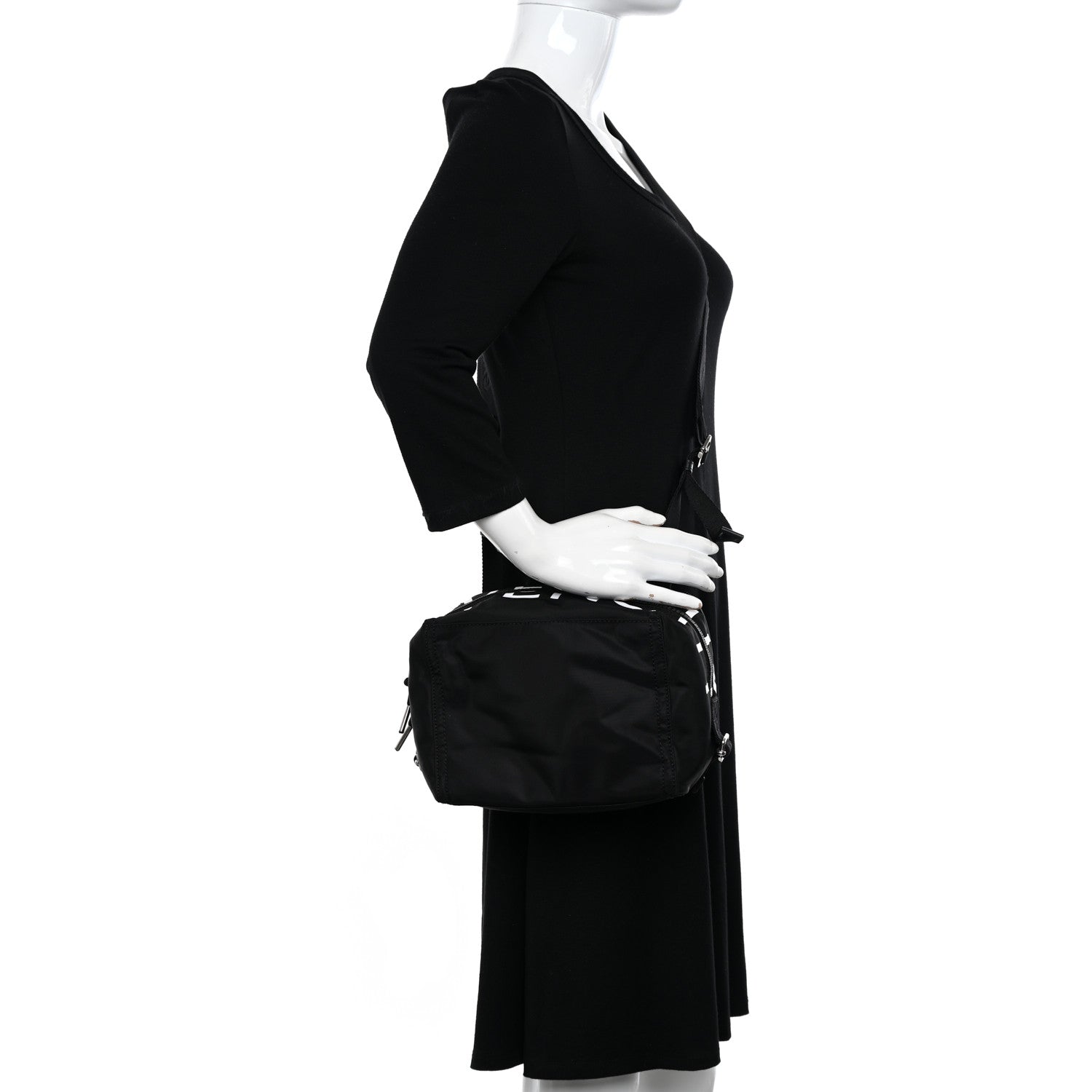Givenchy Nylon Small Pandora Mens Crossbody Black White 2 of 10
