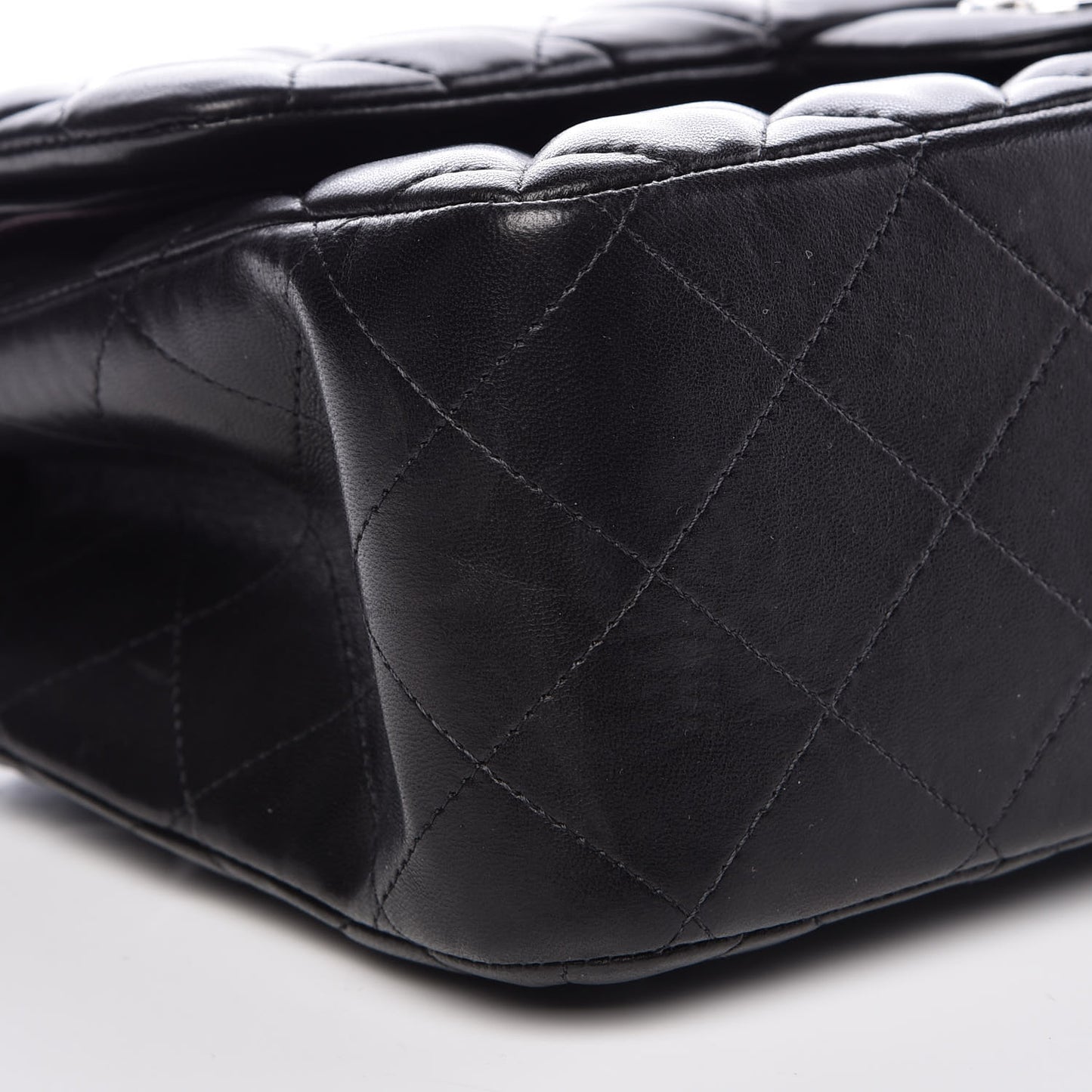 Lambskin Quilted Jumbo Double Flap Black