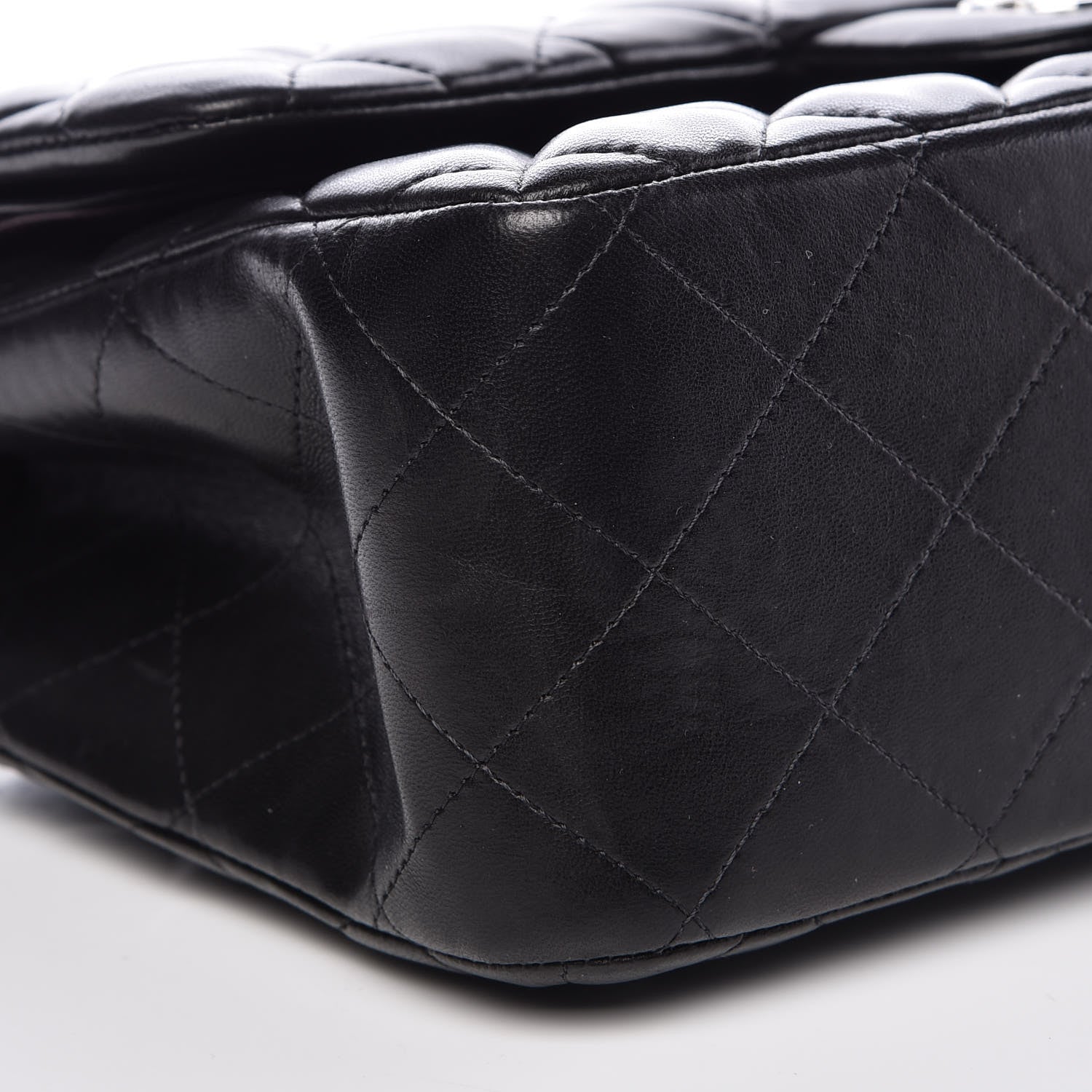 Chanel Lambskin Quilted Jumbo Double Flap Black 8 of 10