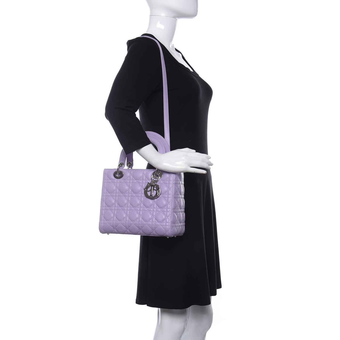 Lambskin Cannage Medium Lady Dior Purple