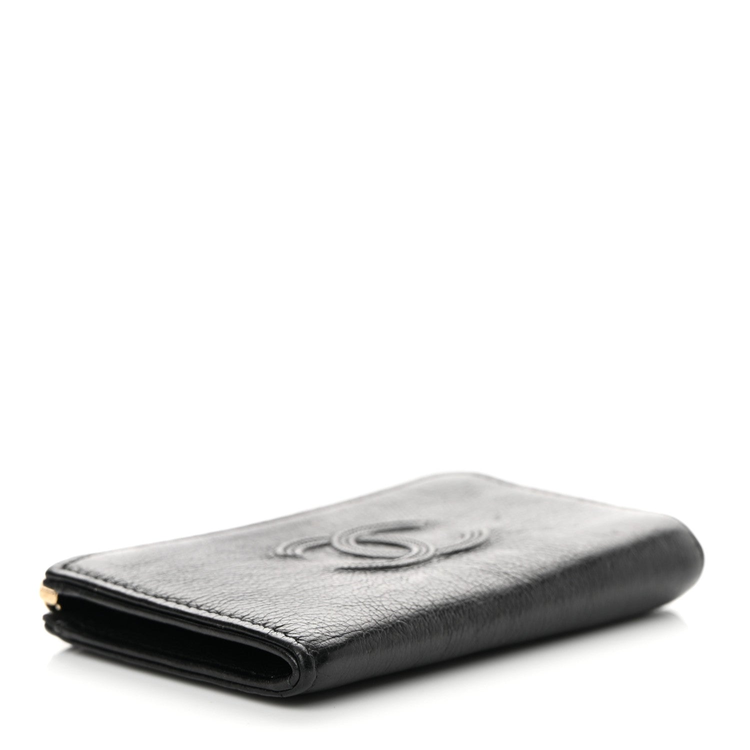 Chanel Calfskin Chain Embossed CC Key Holder Case Black 4 of 12