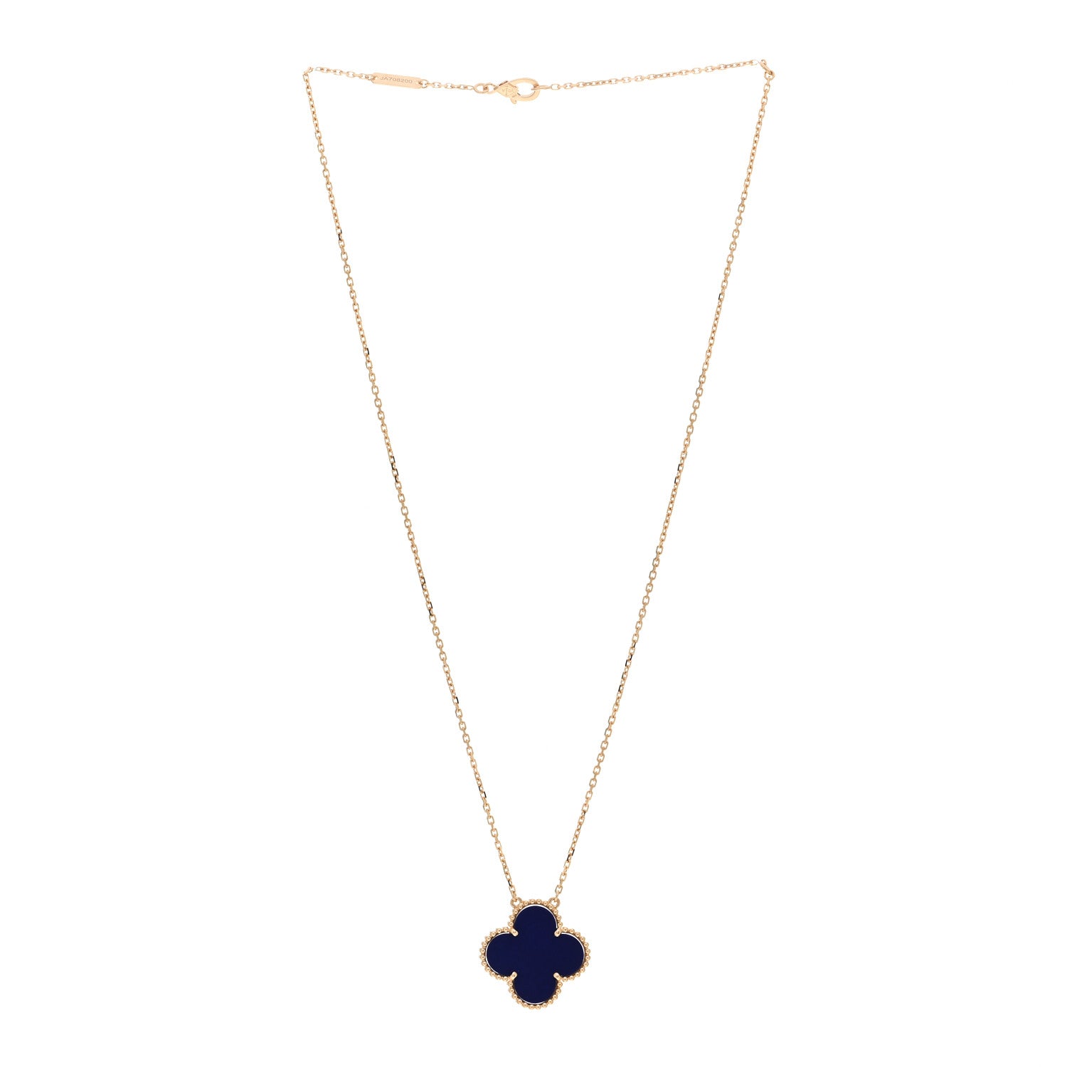 Van Cleef & Arpels 18K Yellow Gold Blue Sevres Porcelain Magic Alhambra Vendome Necklace 3 of 6