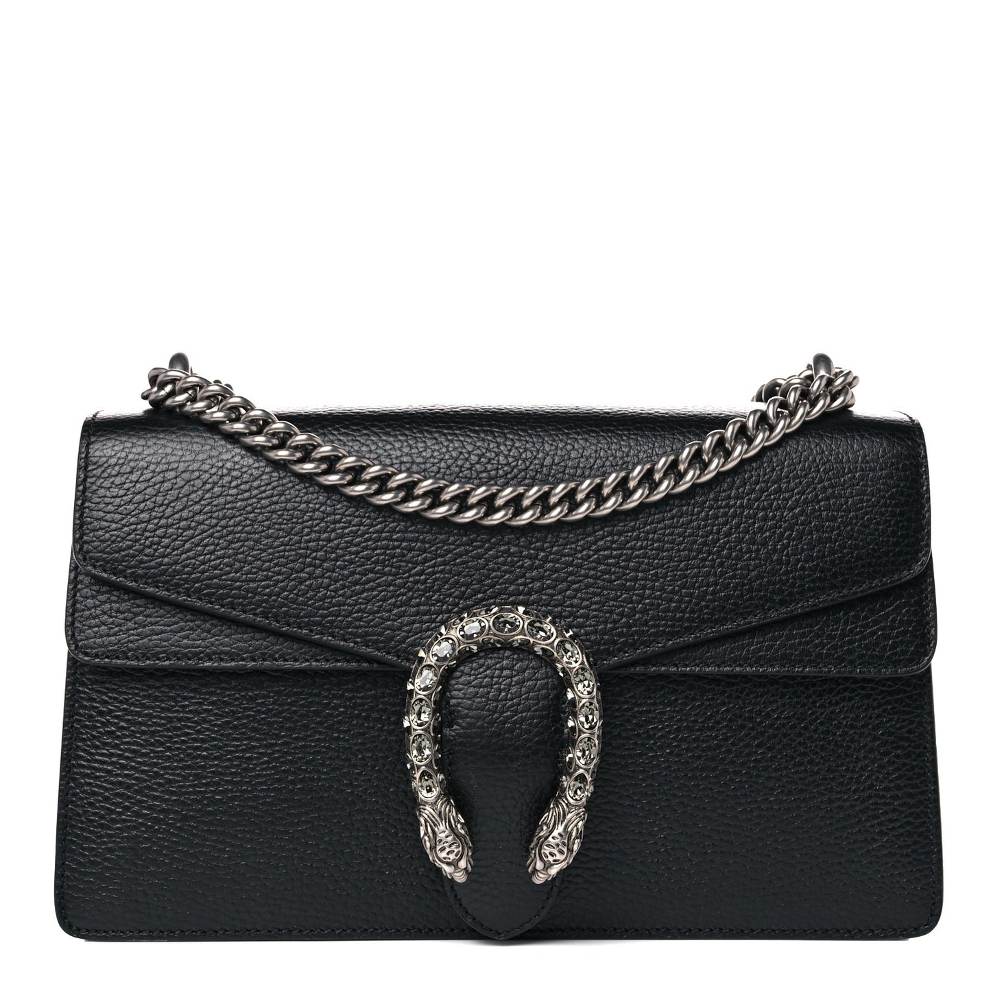 Pebbled Calfskin Small Dionysus Shoulder Bag Black
