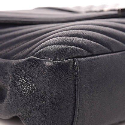 Saint Laurent Sheepskin Matelasse Chevron Monogram Large College Satchel Deep Marine 13 of 19
