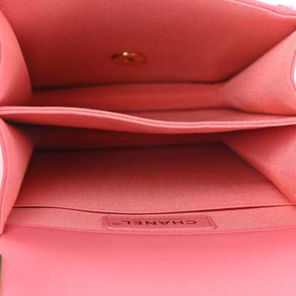 Chanel Calfskin Chevron North South Boy Flap Pink 4 of 7
