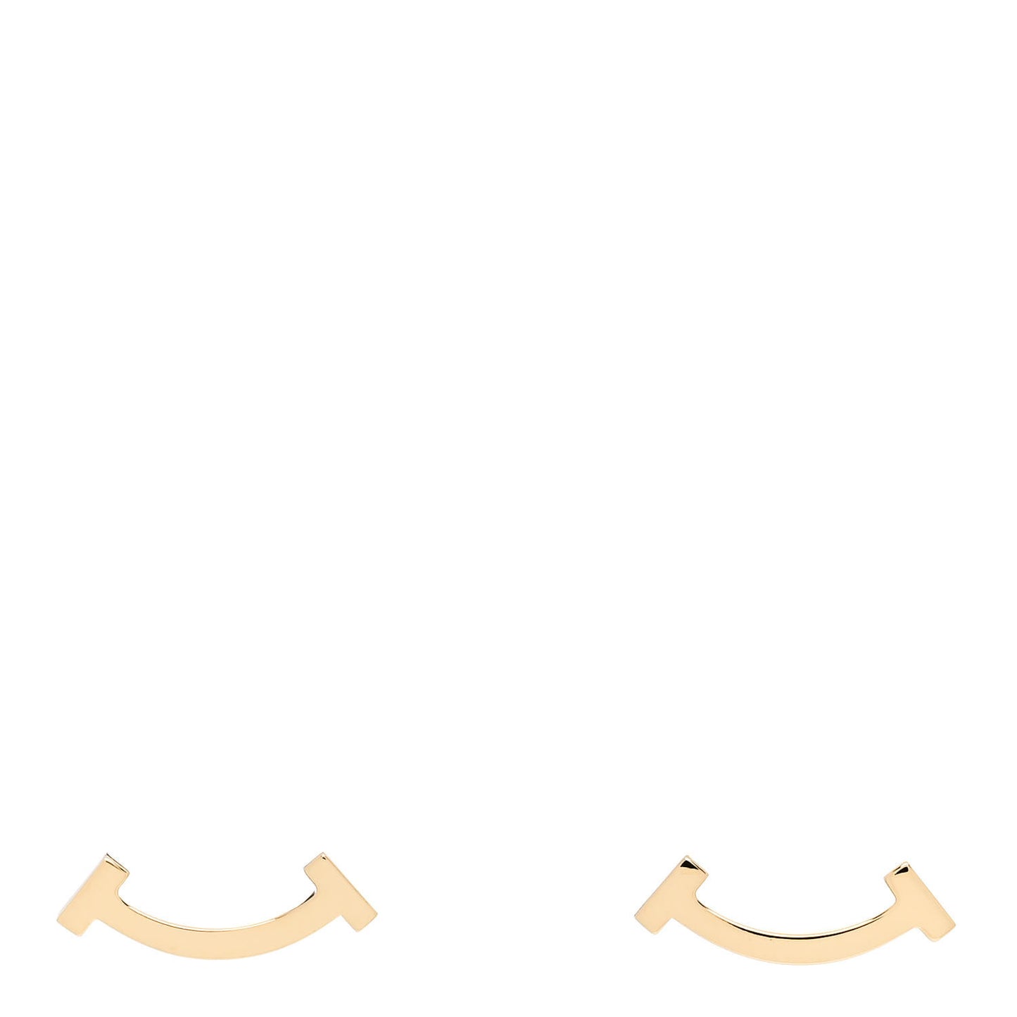 18K Yellow Gold T Smile Stud Earrings