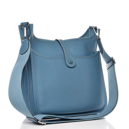 Hermes Taurillon Clemence Evelyne III PM Blue Jean 3 of 11