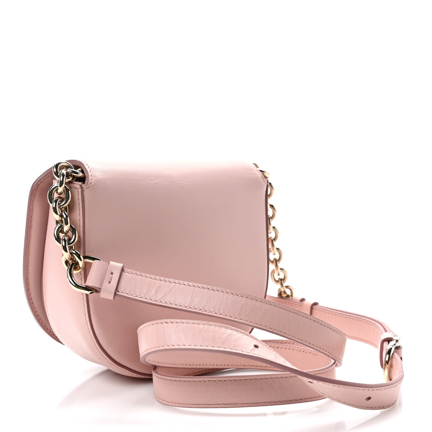 Calfskin Vela Crossbody Flap Bag Antique Rose