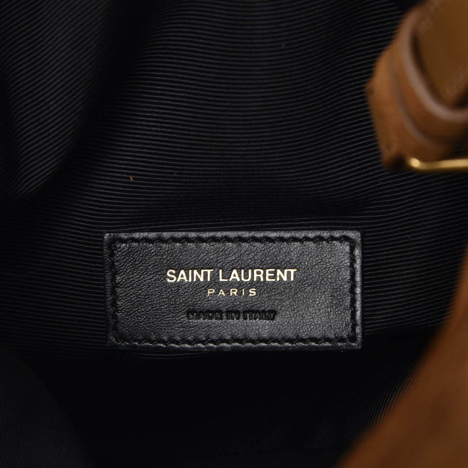 Saint Laurent Suede Fringe Small Monogram Bucket Bag Light Ocre 7 of 8