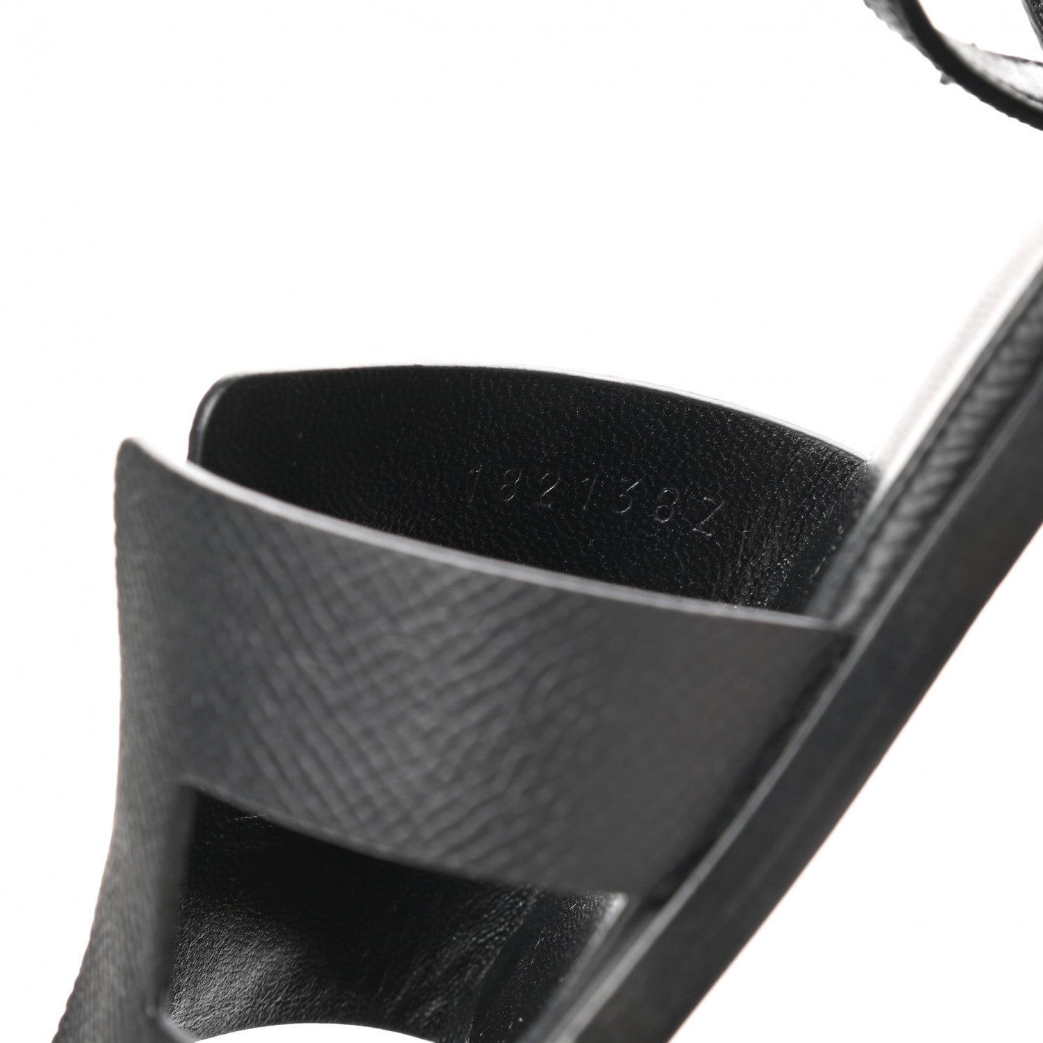 Hermes Epsom Santorini Sandals 35 Black 8 of 10