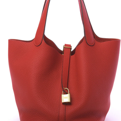 Hermes Taurillon Clemence Picotin Lock 22 MM Rouge Tomate 7 of 9