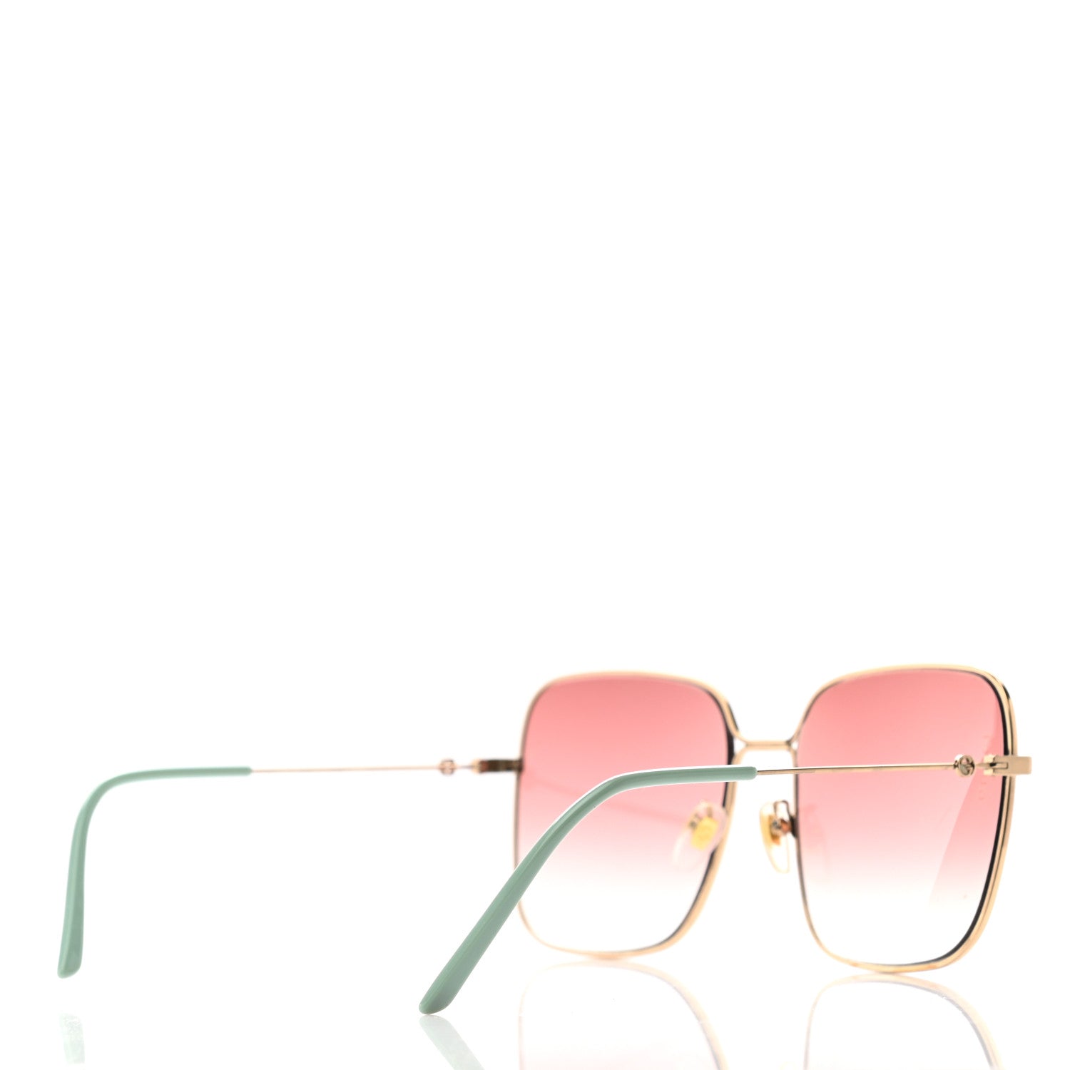 Gucci Metal Square Frame Sunglasses GG0443S Gold Pink 4 of 7