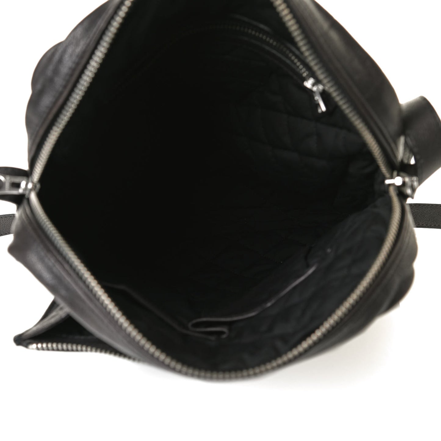 Grained Calfskin Crossbody Bag Black Brown