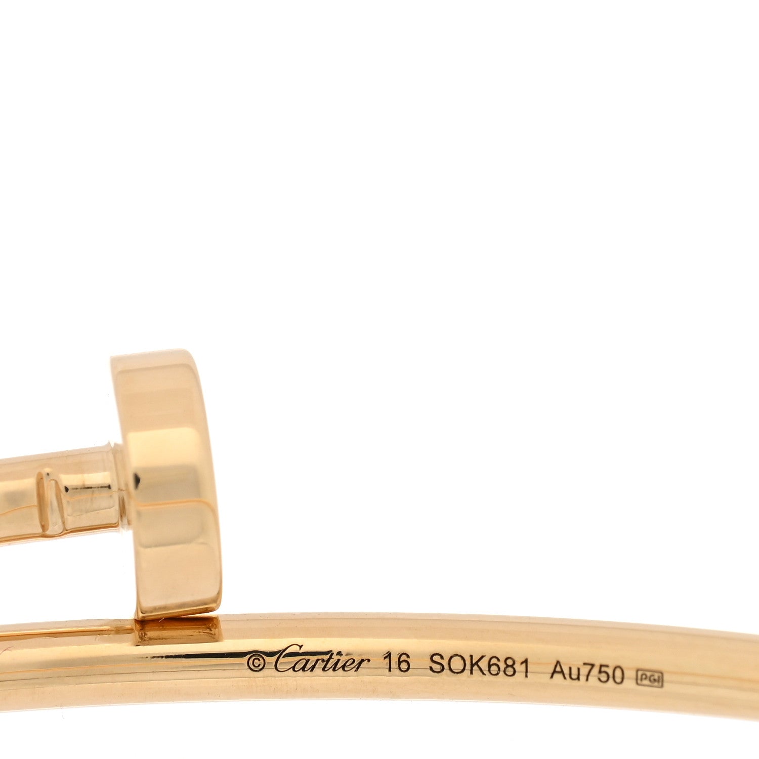 Cartier 18K Yellow Gold Small Juste Un Clou Bracelet 16 3 of 4