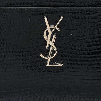 Saint Laurent Lizard Embossed Monogram Bill Pouch Black 8 of 9