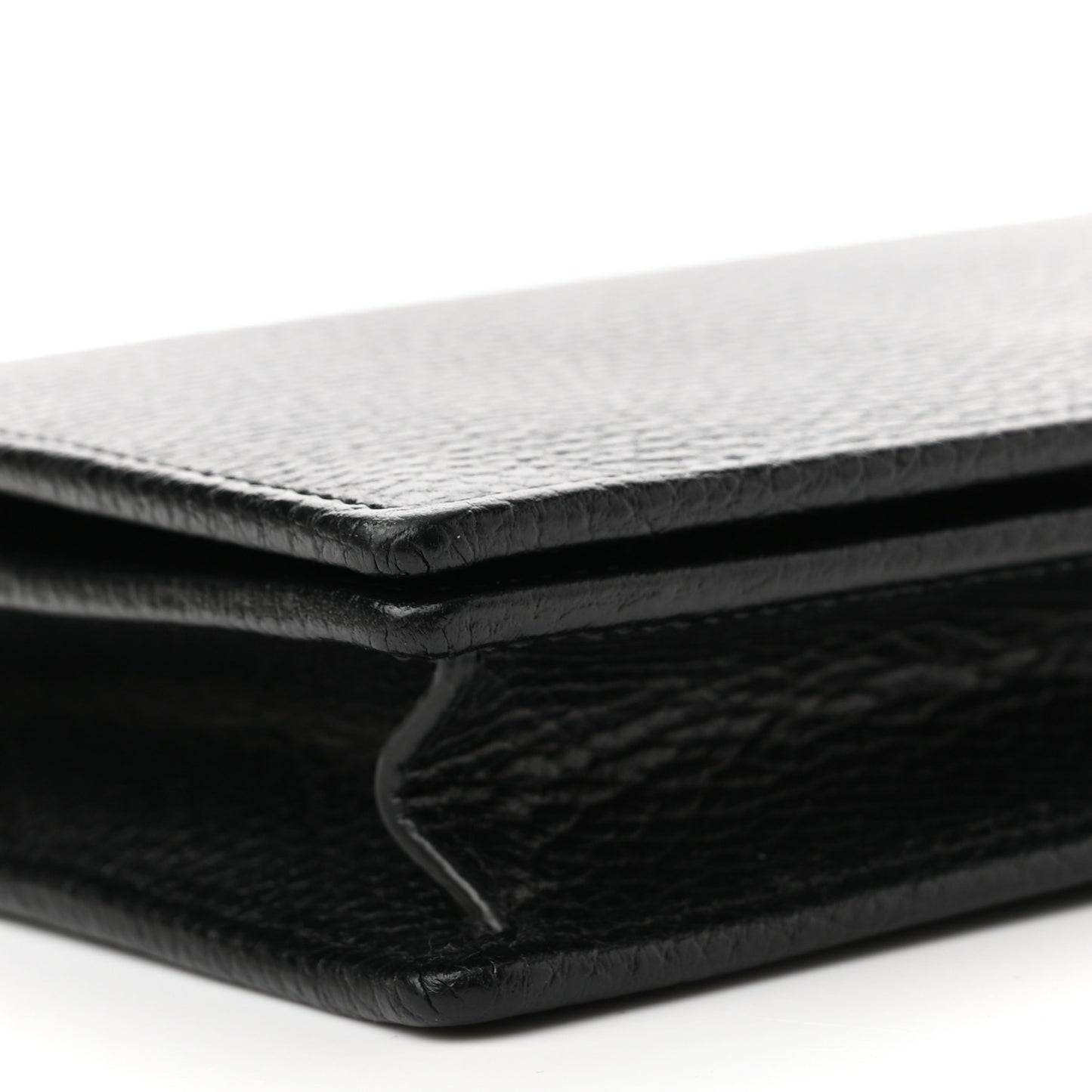 Calfskin Mini GG Marmont Chain Wallet Black
