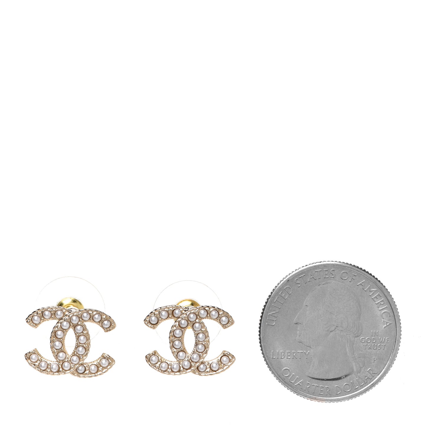 Pearl CC Earrings Light Gold