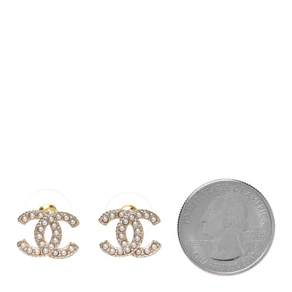 Chanel Pearl CC Earrings Light Gold 2 of 4