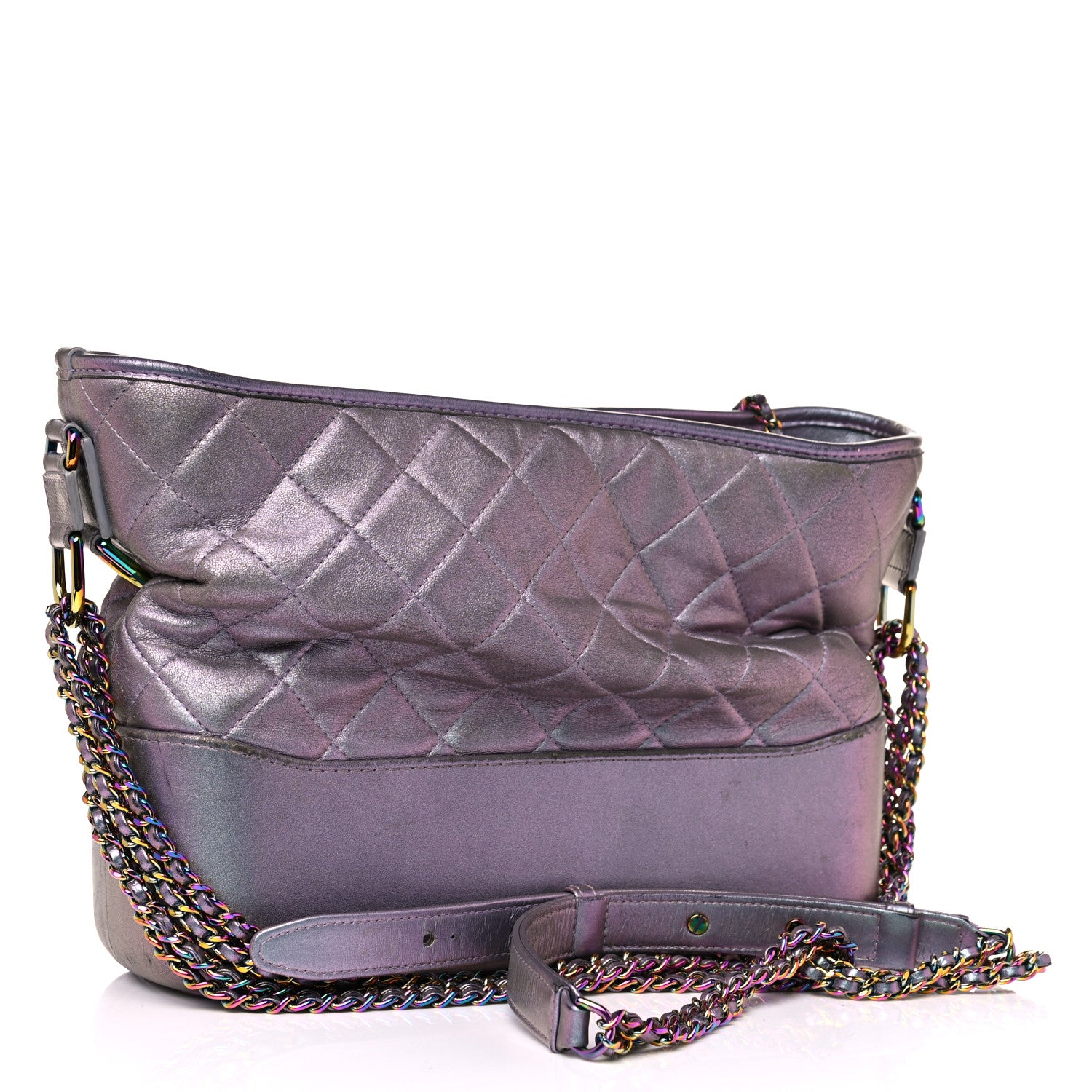 Chanel Iridescent Lambskin Calfskin Quilted Medium Gabrielle Hobo Light Purple 3 of 31