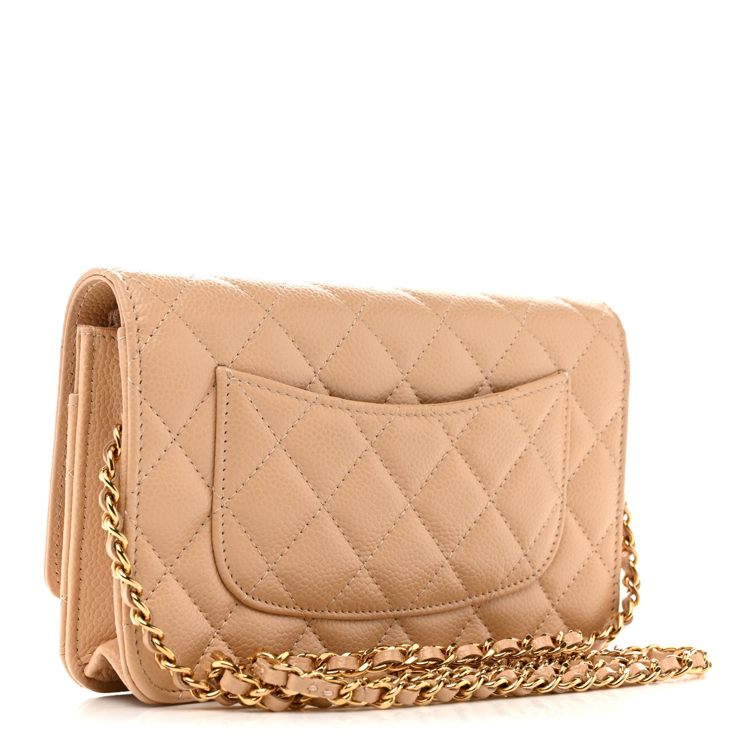 Chanel Caviar Quilted Wallet on Chain WOC Beige 3 of 11