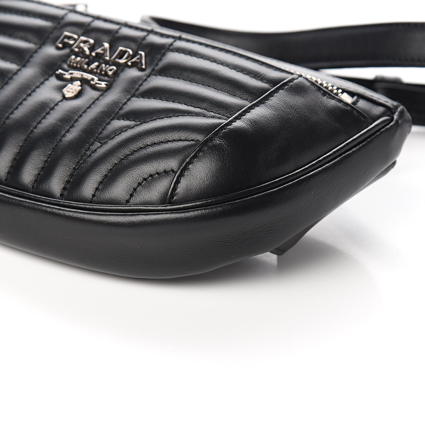 Soft Calfskin Impunture Diagramme Belt Bag Black