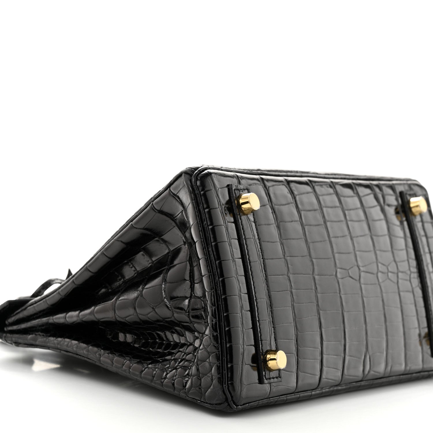 Hermes Shiny Porosus Crocodile Birkin 25 Black 10 of 11