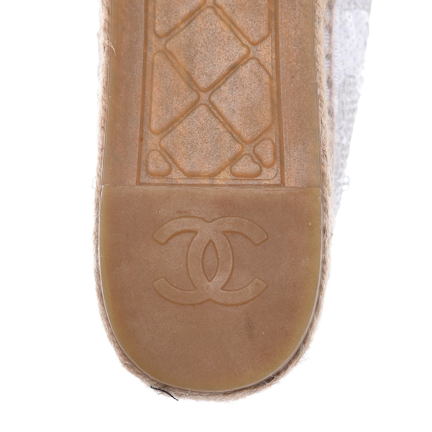 Chanel Patent Sequin CC Espadrilles 38 White 9 of 10