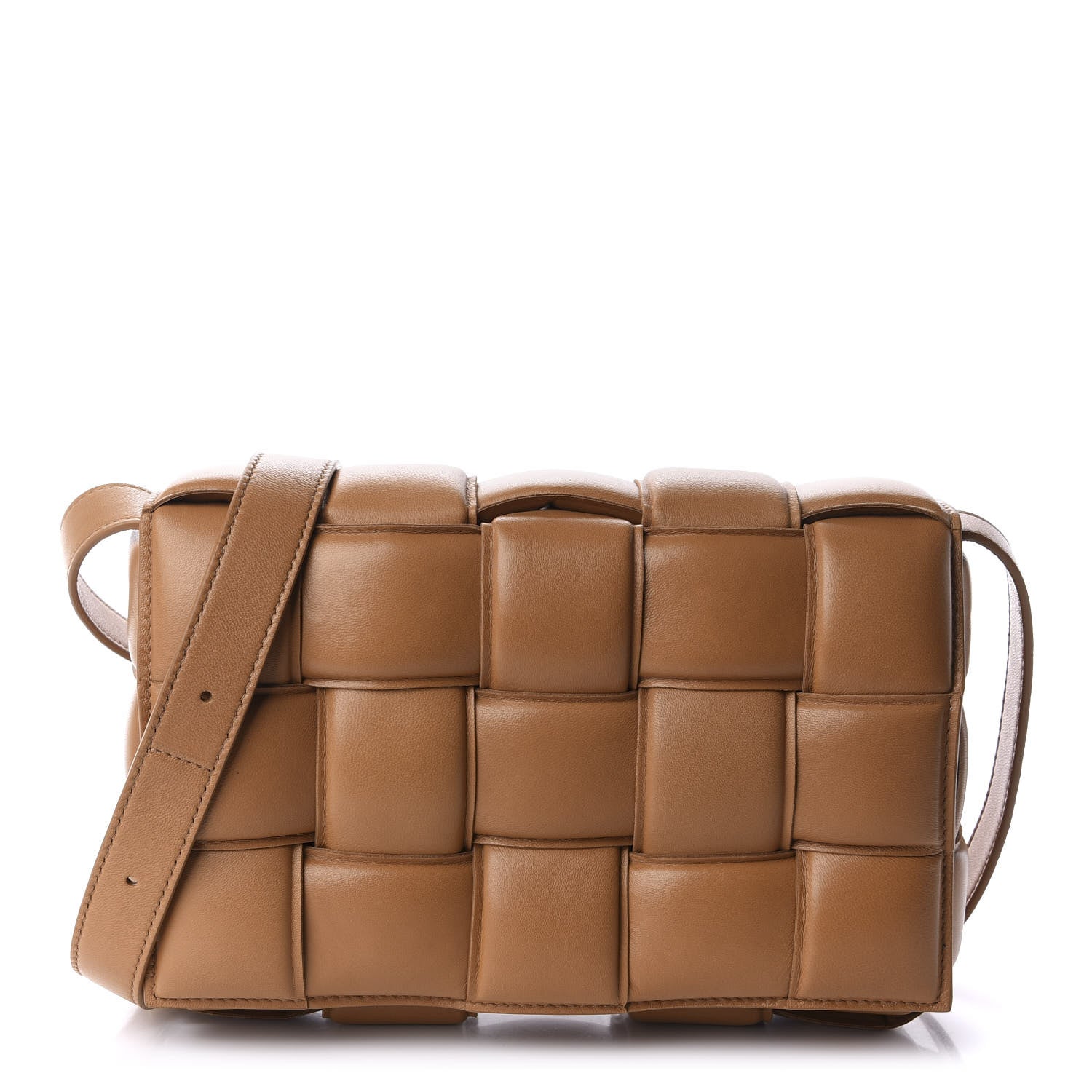 Bottega Veneta Nappa Maxi Intreccio Padded Cassette Crossbody Bag Caramel 1 of 9