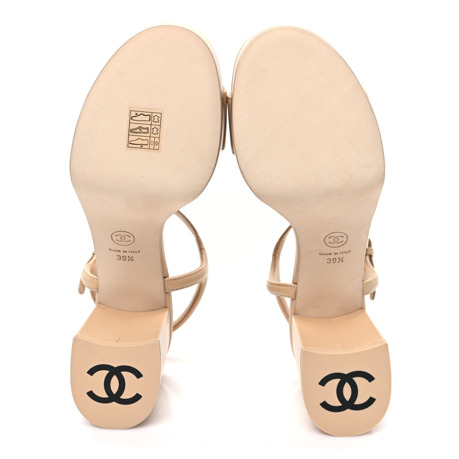 Chanel Lambskin Logo Platform Sandals 39.5 Beige 5 of 9