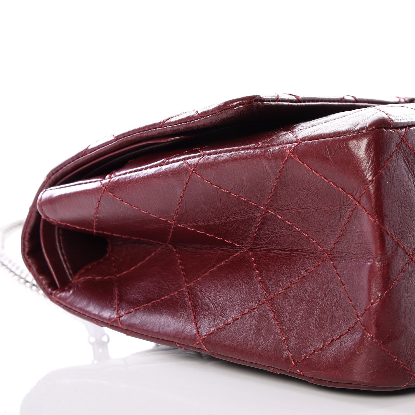 Aged Calfskin Quilted 2.55 Reissue 227 Flap Red