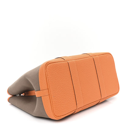 Hermes Toile Officier Negonda Garden Party Tote 30 Etoupe Orange 4 of 9